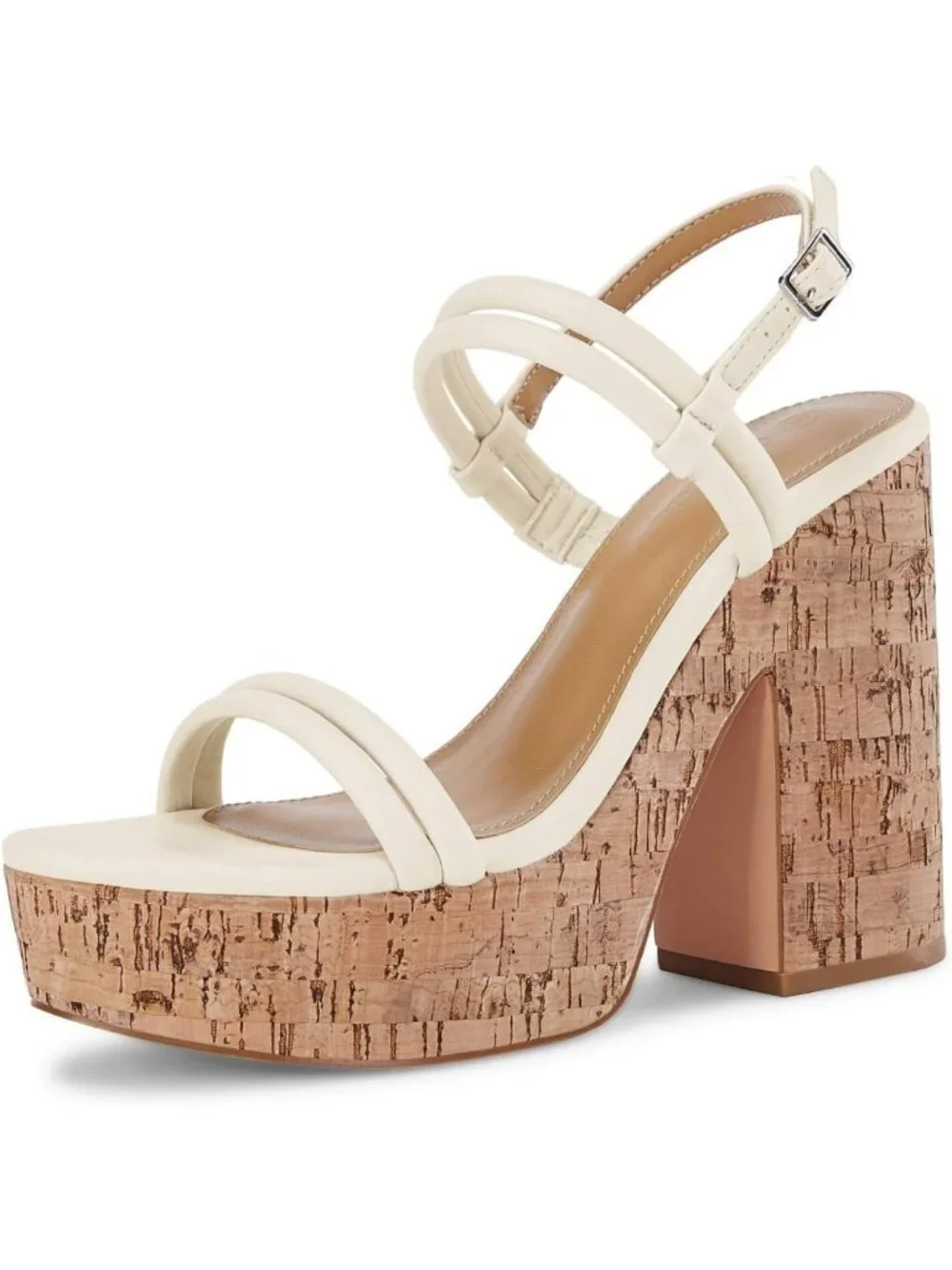 Stylish Women's Open Toe Cork Wedge Heels - Slingback Ankle Strap Summer Sandals